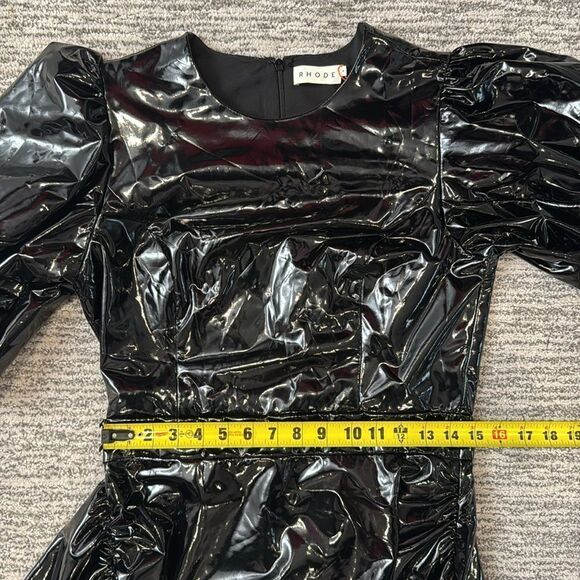 NWT RHODE PIA Mini Dress Patent Black Size 8 - Picture 11 of 16